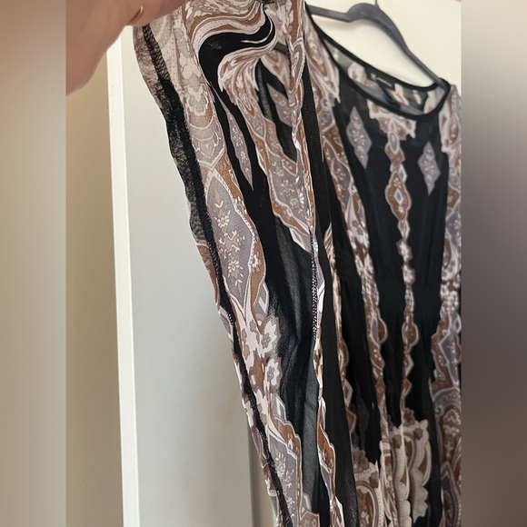 INC International Concepts Black Nylon Patterned Blouse Camisole Women's size M - Picture 3 of 16